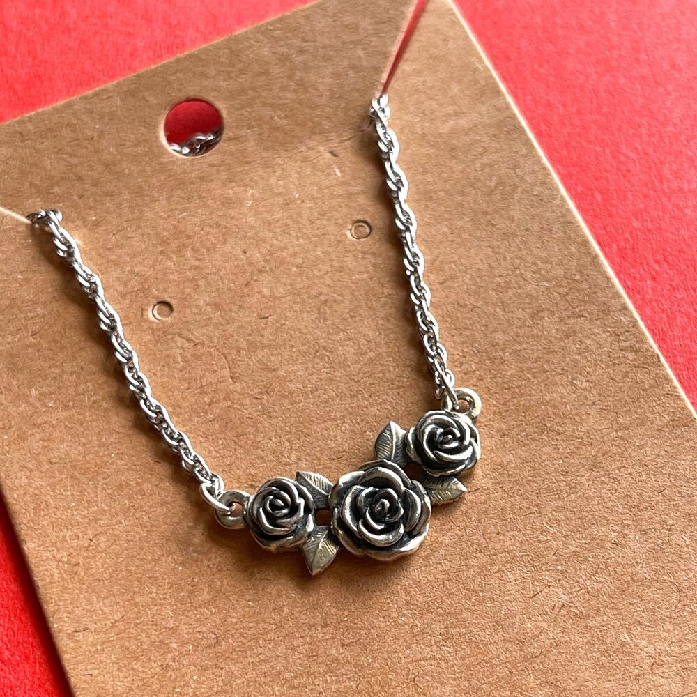 James Avery Sterling Silver Rose Necklace 18-20"